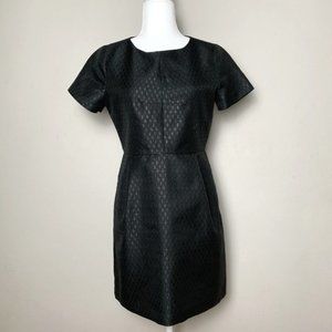 Madewell Fitted Brocade Black Shimmer Sheath Dress